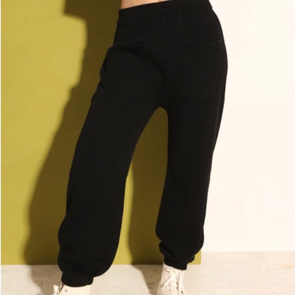 LF Markey 'Yuri' Linen Knit Jogger Blk S / 4 Lounge Fall *very Anthropologie COS - Picture 4 of 13